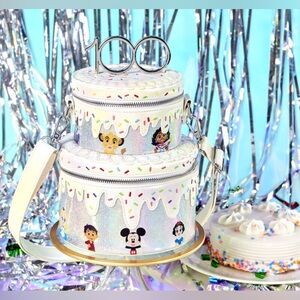 Loungefly Disney 100 Celebration Cake Crossbody Bag NWT